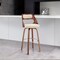 Armen Living Julius 26" Cream Faux Leather and Walnut Wood Bar Stool LCJUBAWACR26 - alternate 3